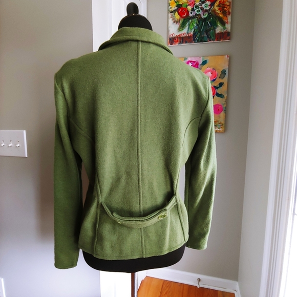 Talbots Petites Green Alpaca Blend Jacket Size L - Picture 6 of 12
